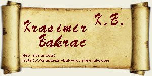 Krasimir Bakrač vizit kartica